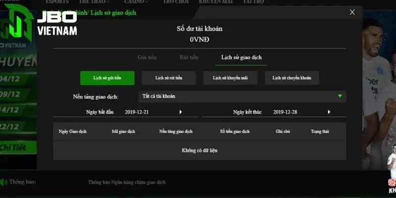 Rút tiền Jbo