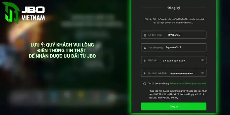 Đăng ký JBO